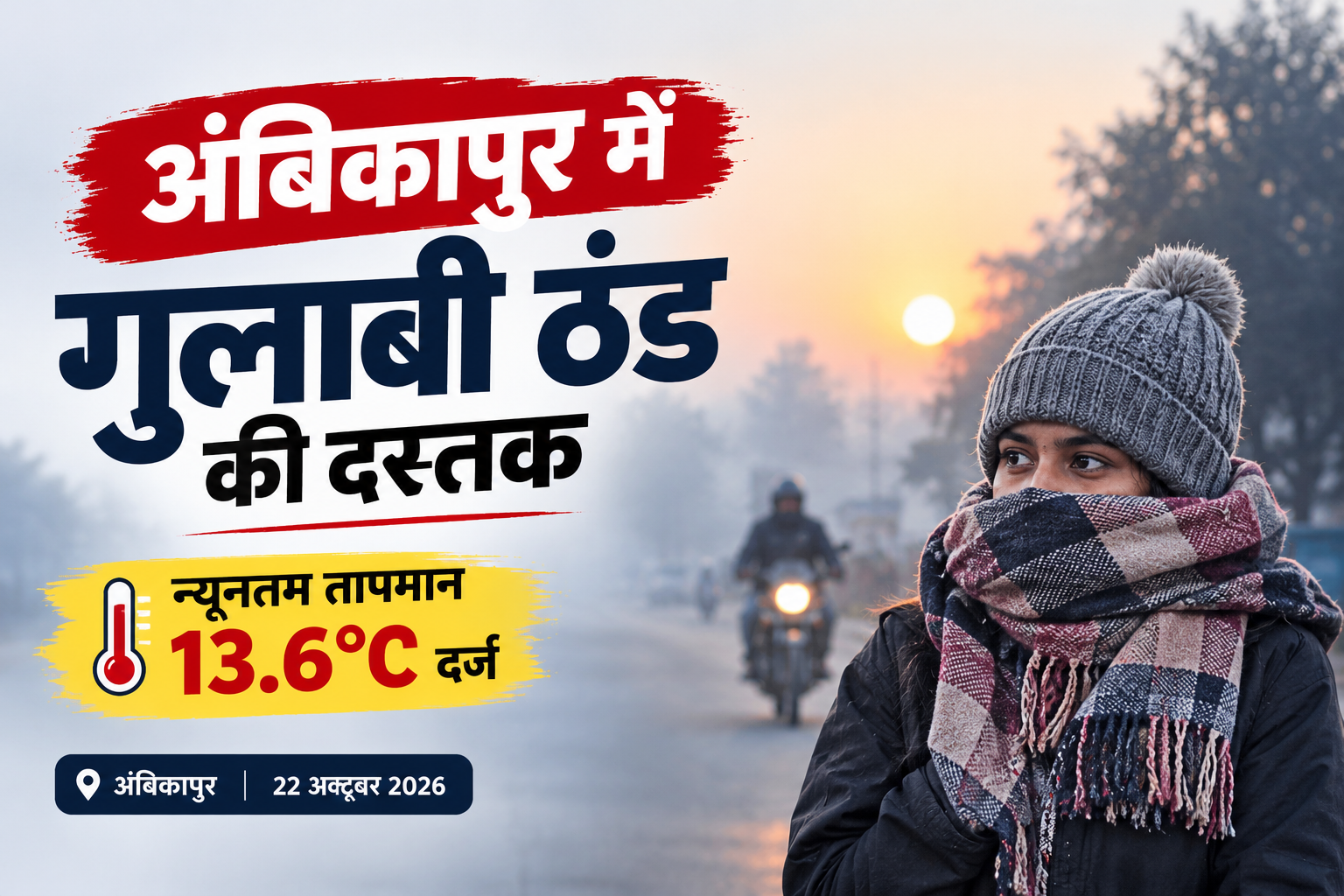 13.6 डिग्री पर पहुंचा पारा, बदलने लगा मौसम