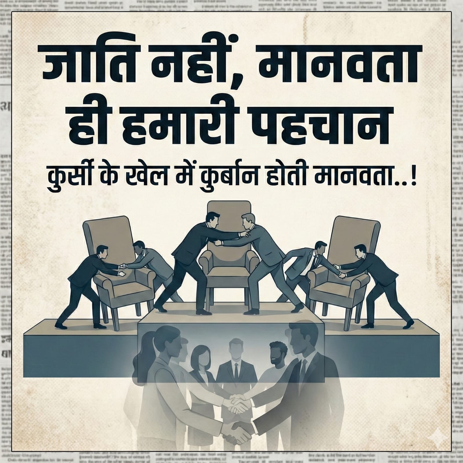 जाति नहीं, मानवता ही हमारी पहचान,कुर्सी के खेल में कुर्बान होती मानवता…!